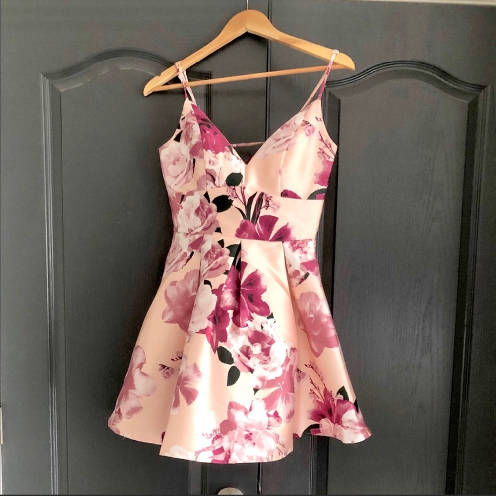 Satin fit and flare homecoming dress - Size 2